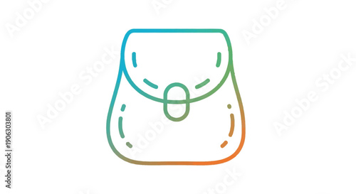 Stylish gradient line art handbag illustration perfect for fashion and accessory designs