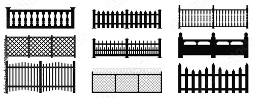 Fences vector icon set on a white background
Vector icon set. Fence icon set  vector illustration set in black and  different styles, vector illustration.