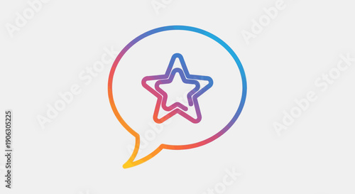 Gradient star inside speech bubble icon signifying important communication or favorite content