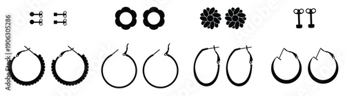 Earrings icon of pearl earrings icon. Earrings icon vector set. Jewelry illustration sign collection. Vector illustration.