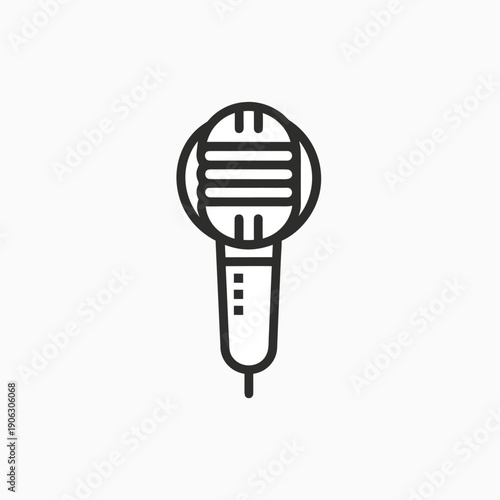microphone editable stroke outline icon template.