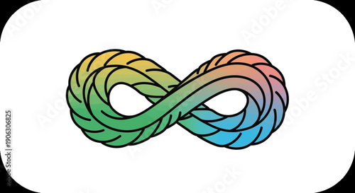 A vibrant braided infinity symbol illustrating concepts of diversity and endless possibilities