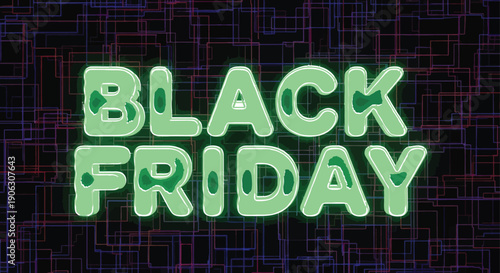 Black friday shopping event neon sign