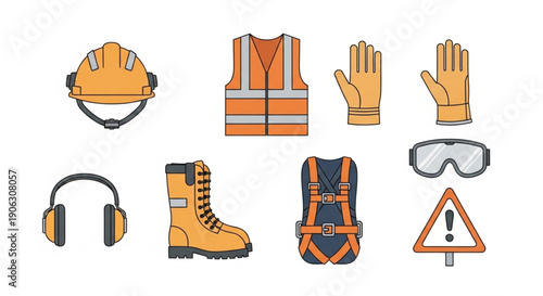 European Union Industry, Engineering and Policy Vector Icons – EU Regulations, Construction Workers, Industrial Growth, Development and Innovation Illustration