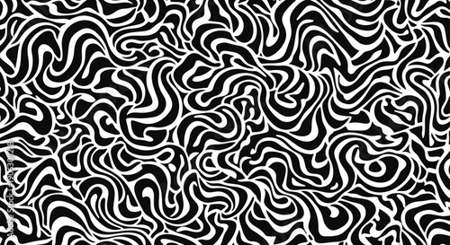 Black and white abstract psychedelic pattern