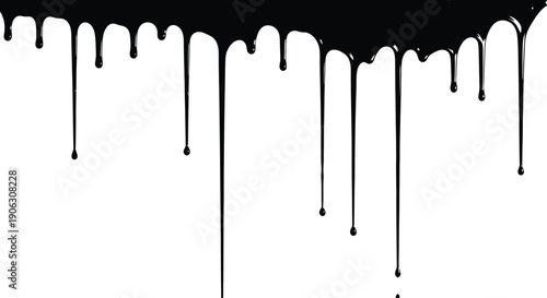 Black paint dripping down a white wall