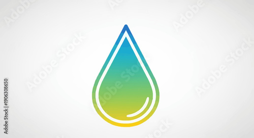 Vibrant gradient water droplet icon symbolizing purity freshness and environmental conservation
