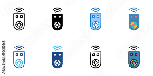 Remote icons set multiple style collection. Editable stroke 
