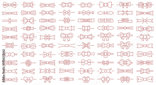 Collection of elegant red bow designs for gift wrapping and decoration