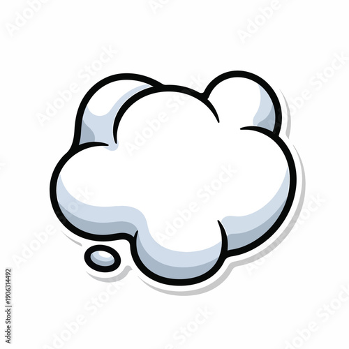 A cartoonish thought bubble with shading