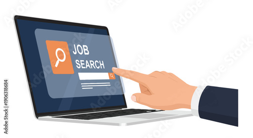 Searching for job opportunities online, a person is using a laptop for online job search