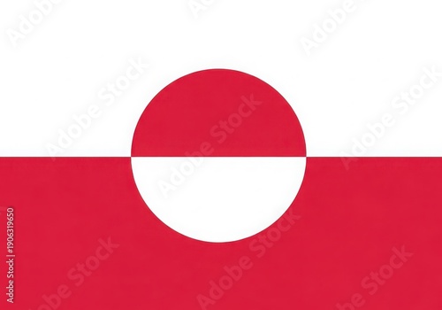 Free Download The flag of greenland displaying a prominent white circle on a red and white background - GFXLoad