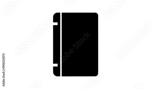 Single book icon black silhouette vector illustration isolated on transparent background