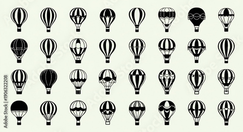 Collection of Hot Air Balloons in Various Designs.