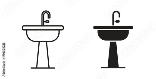 Sink icon element for design projects