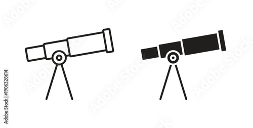 Telescope icon element for design projects