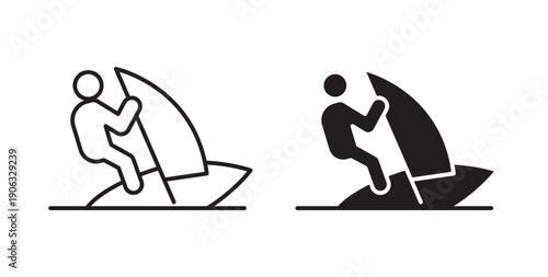 Windsurf icon element for design projects