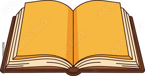 Open Book of Golden Pages: An open book, its golden pages beckoning readers with the promise of knowledge, sits ready to transport the imagination into limitless realms of exploration.