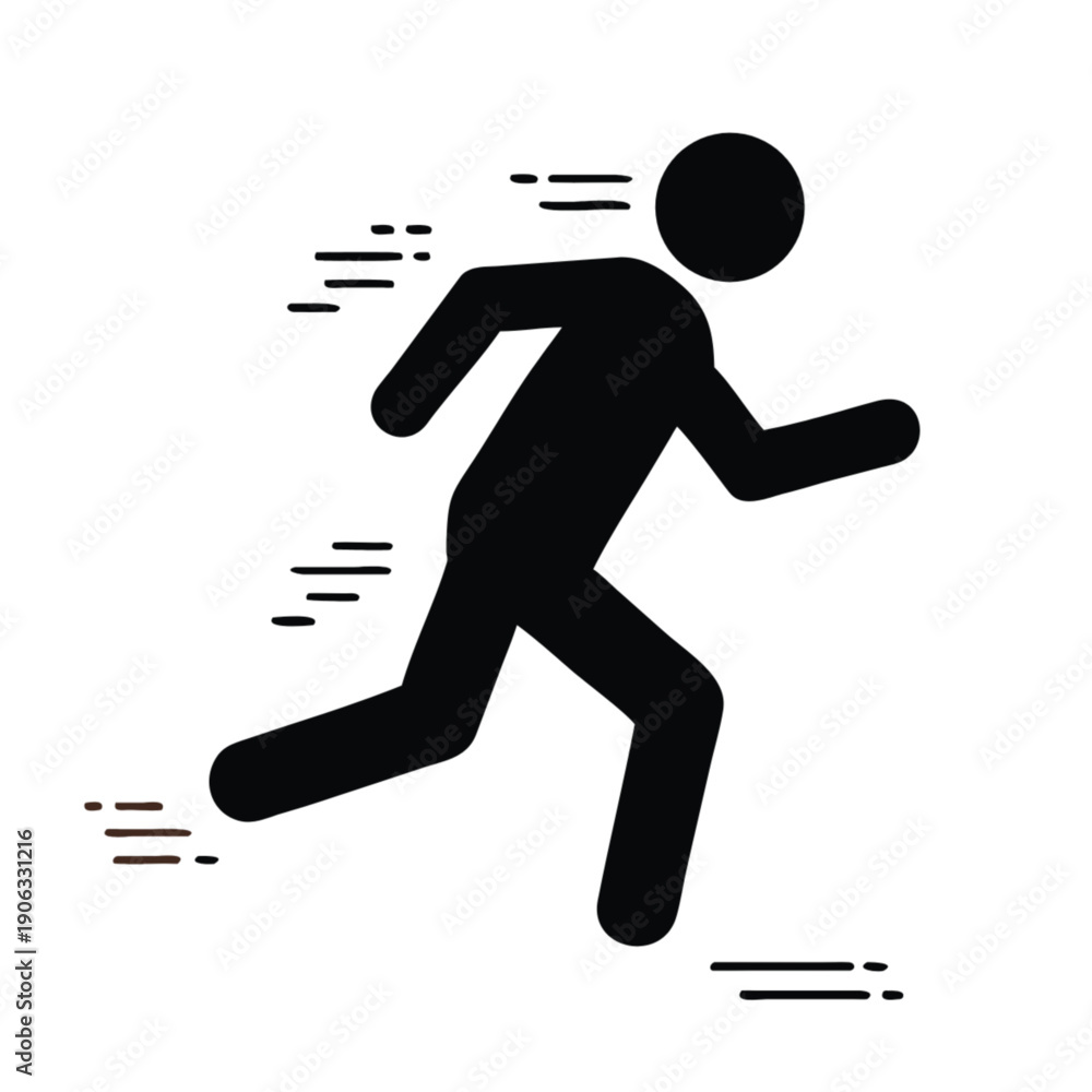 Obraz premium running man silhouette