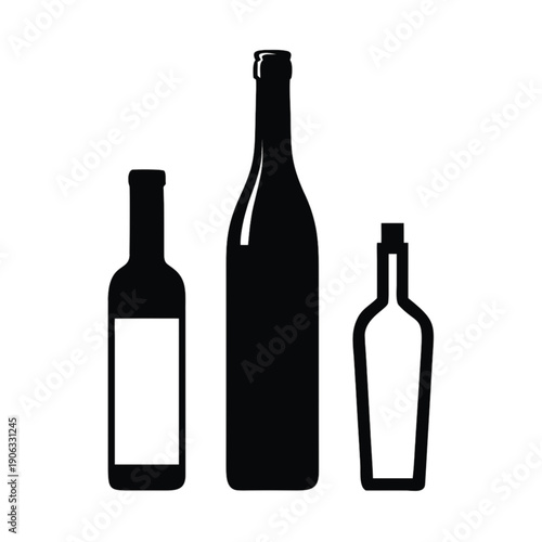 wine bottle vector illustration