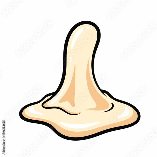 A cartoonish beige puddle with a raised central blob