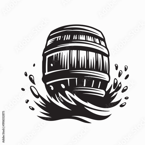 Whiskey Barrel Logo Vector Images Isolated on White Background