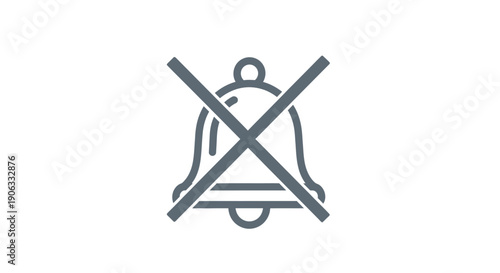 A bell icon with a diagonal line through it signifies silence or no notification.