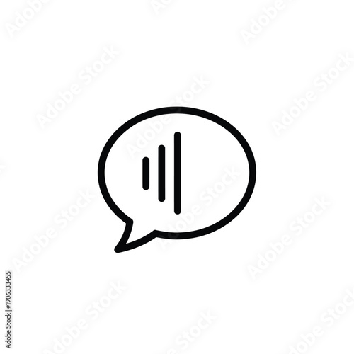 Audio message speech bubble icon for messenger applications and modern digital interfaces