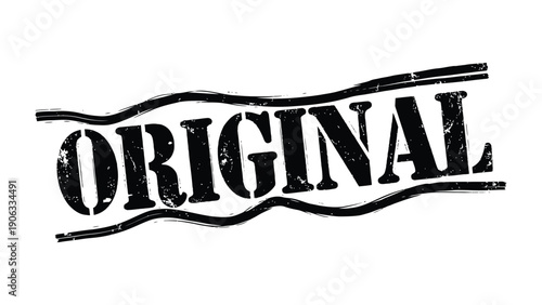 Original Stamp: The word ORIGINAL boldly stamped with a vintage, distressed aesthetic, conveying authenticity, quality, and uniqueness.