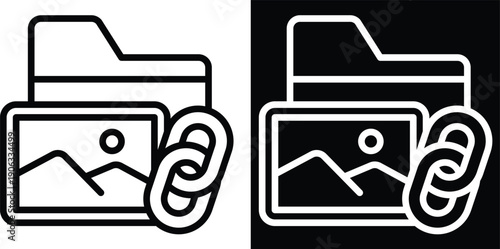 asset Two-tone version in black and white background