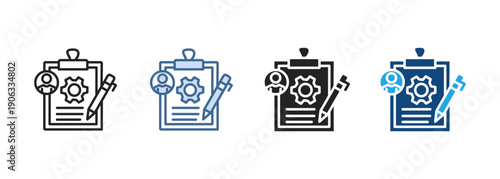 Multi Style Icon Set Job description Collection