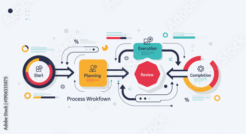 Vector illustration of a mobile phone network concept featuring business web icons and infographic elements for a technology data communication template