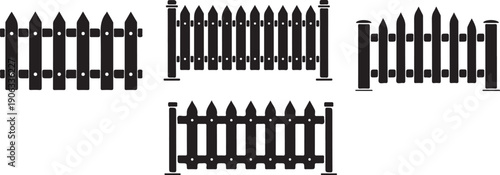 Black picket fence on white background black fence wooden fence styles