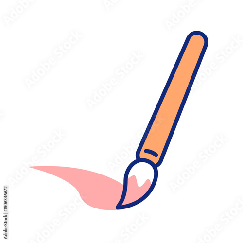 絵筆で色を塗っているイラスト。