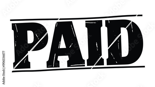 Stamped Paid: A bold, stark stamp declaring payment, perfect for conveying transactions and financial status.