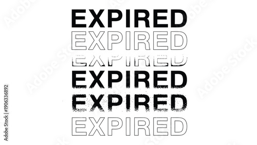 Expired Message: A visual representation of repeated 'Expired' text, creating a sense of urgency, warning, and finality. Ideal for themes of time, deadlines, and alerts.