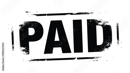 Paid Stamp: A bold and distinct PAID stamp, signifying transaction, on a clean background. 