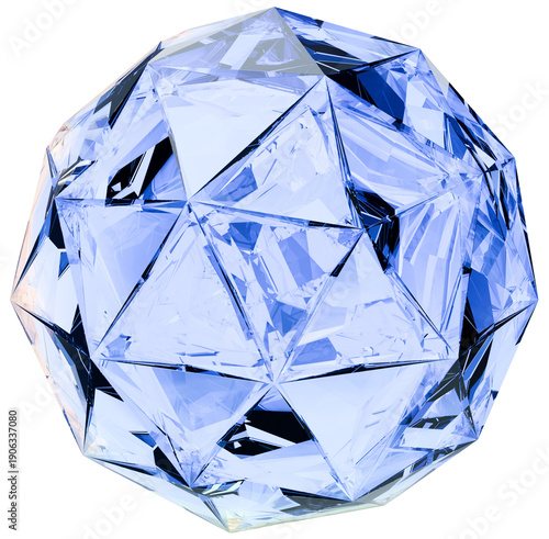 Texture sphere abstract 3D illustration with crystal effect