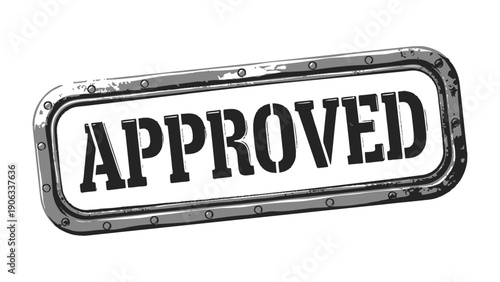 Approval Stamp: A close-up shot of an approved stamp, conveying a clear message of authorization and validation, perfect for any project requiring verification.
