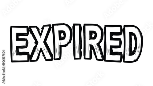 Expired: The stark word EXPIRED is boldly displayed, conveying a sense of obsolescence and deadline.