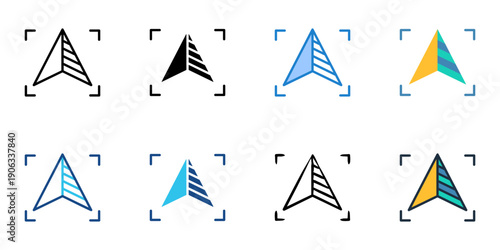 Sharpen icons set multiple style collection. Editable stroke 
