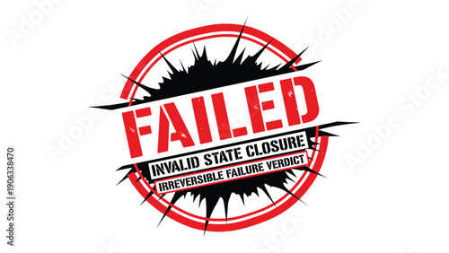 Failed Stamp: A bold red and black stamp design conveys a strong message of failure.
