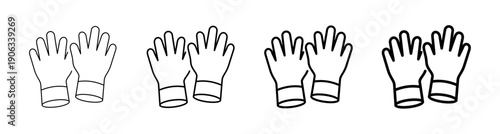 Protective Work Gloves line art for Construction and Medical Use icon vector illustration