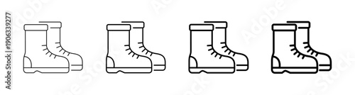 Work boots symbol for site safety and footwear icon vector illustration