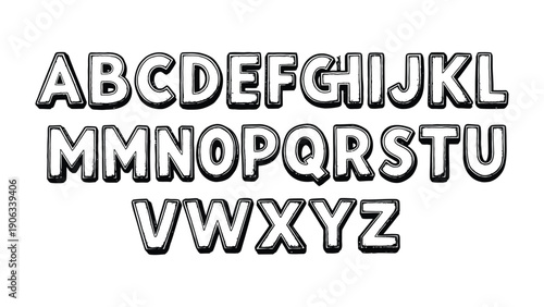 Alphabetical Showcase: A crisp, clean representation of the English alphabet, perfect for educational content or design applications. 