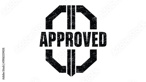 Approved: Bold emblem declaring approval, a mark of endorsement and validation, suitable for various applications and industries. 