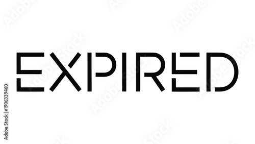 Expired Text in Modern Typography: Simple typography of the word EXPIRED stands out in a clean, modern design. The boldness of the text against a plain canvas create a sense of urgency and awareness.