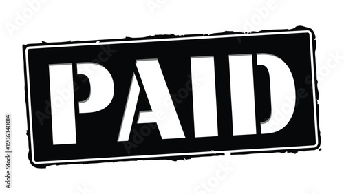 Paid Stamp: A bold, grunge-style stamp declaring PAID, perfect for conveying completed transactions and financial confirmation.