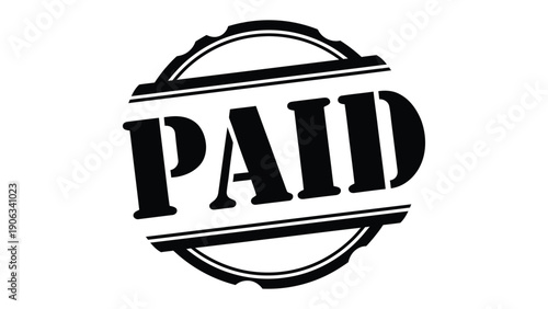 Paid Stamp: A bold, circular stamp declaring PAID, ready for your documents. Perfect for accounting, business, and financial-related concepts.