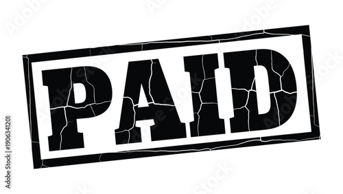 Paid Stamp: A bold and weathered PAID stamp, signifying transaction completed and financial clearance. 